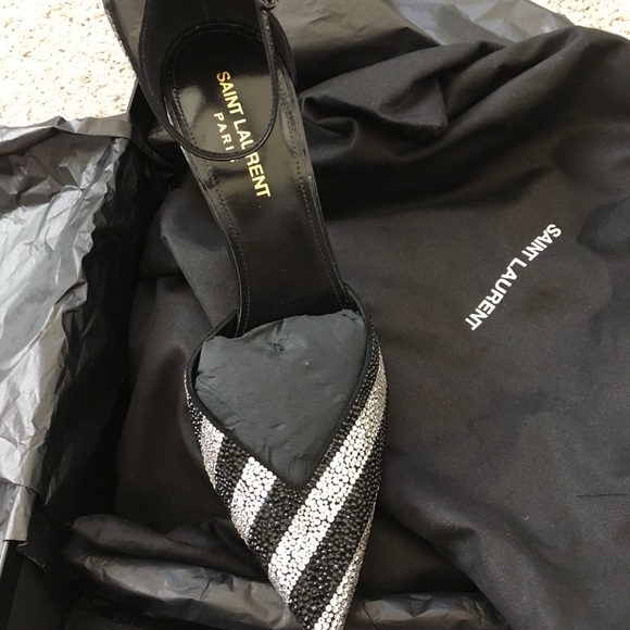 RARE $1795 Saint Laurent Genuine Snakeskin Crystal - Picture 13 of 13